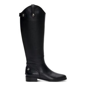 INC Womens Black Pull Tabs Snap Aleah Toe Stacked Heel Leather Riding Boot 6.5 M